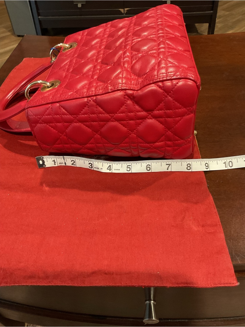 Dior Red Quilted Top-Handle Bag with Gold-Tone Hardware

COA included - Picture 14 of 16